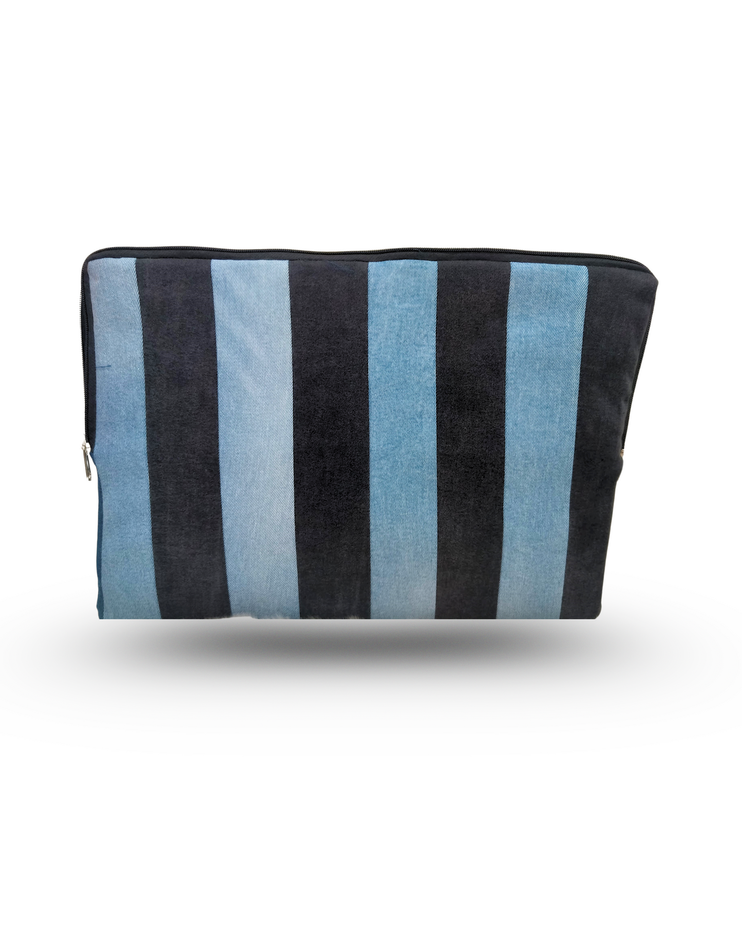 stylish two tone denim pouch