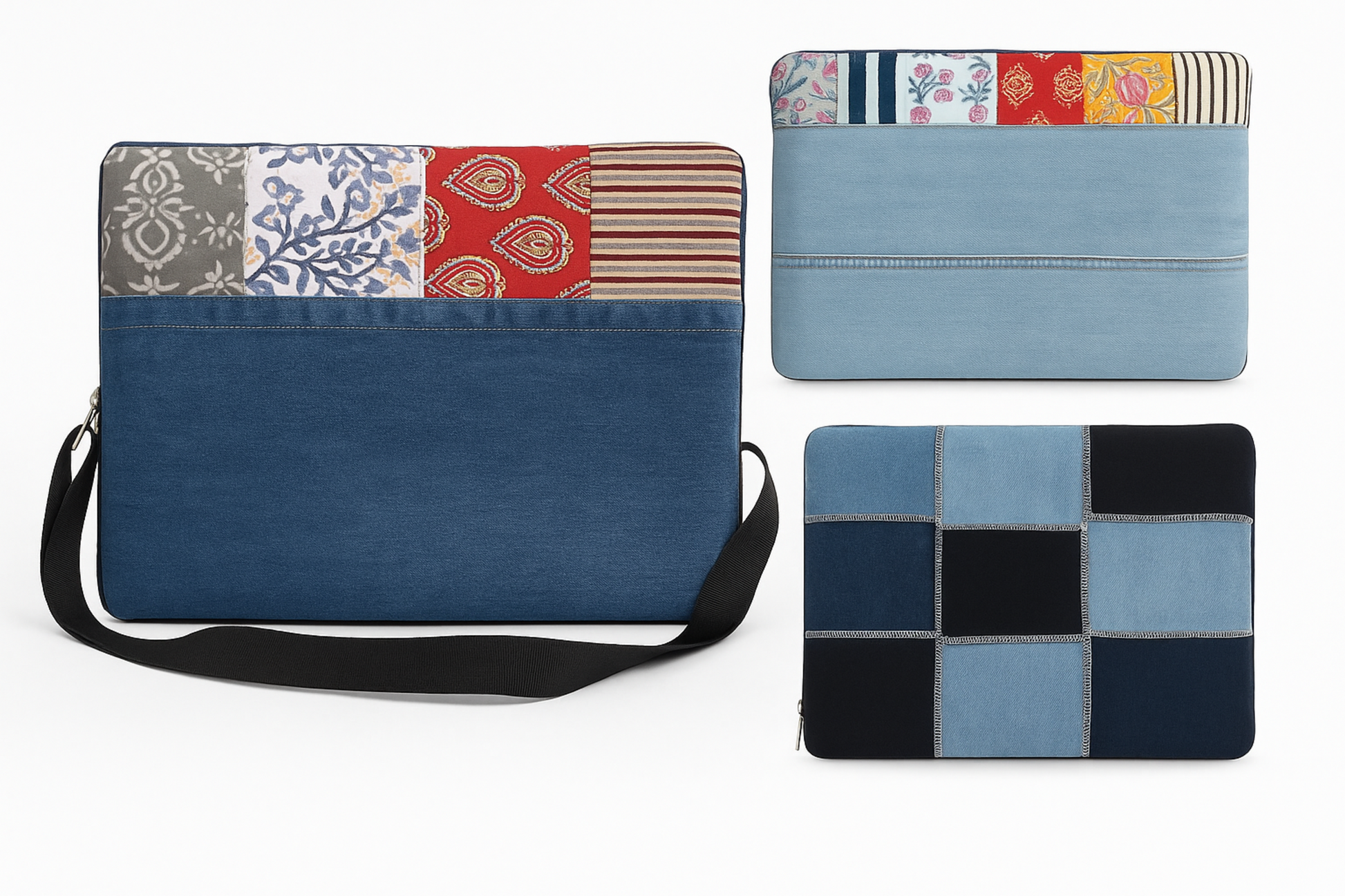 Upcycled Denim Laptop Bag