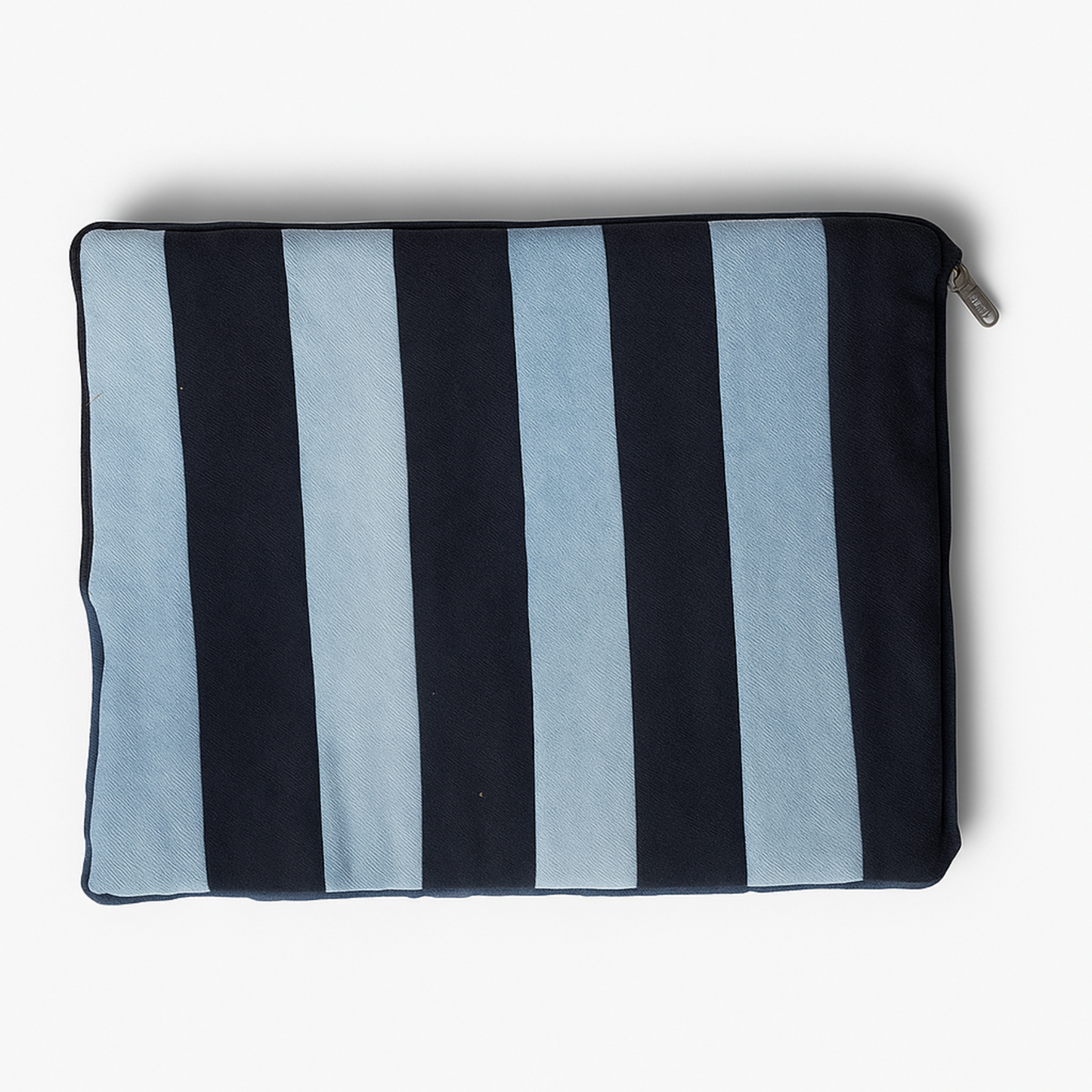 two tone upcycled denim zip pouch